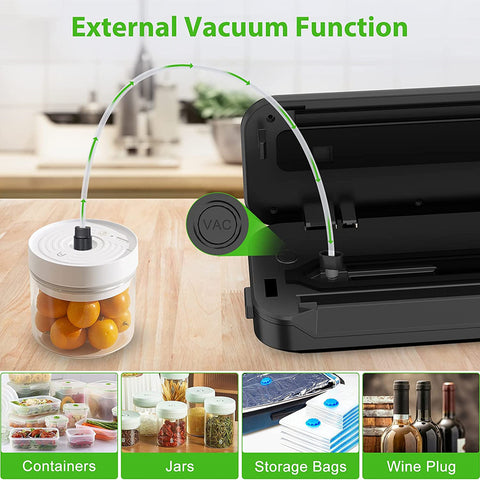 KOIOS Vacuum Sealer: 86Kpa Auto Food Sealer, Built-in Cutter, Starter Kit, Dry & Moist Modes, VS6621