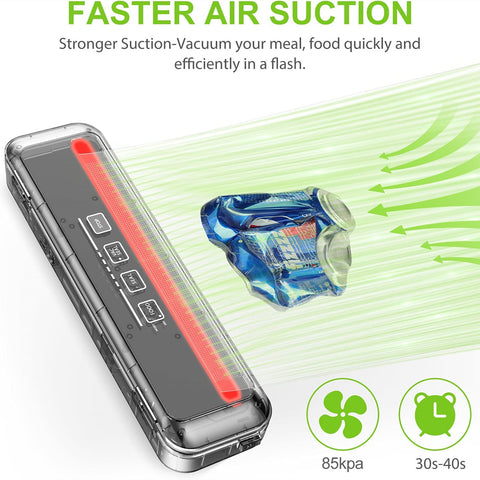 KOIOS Vacuum Sealer: 86Kpa Auto Food Sealer, Cutter, Pulse Function, Compact Design, VS6621