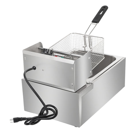 Stainless Steel Electric Fryer - 6L Capacity, 2500W