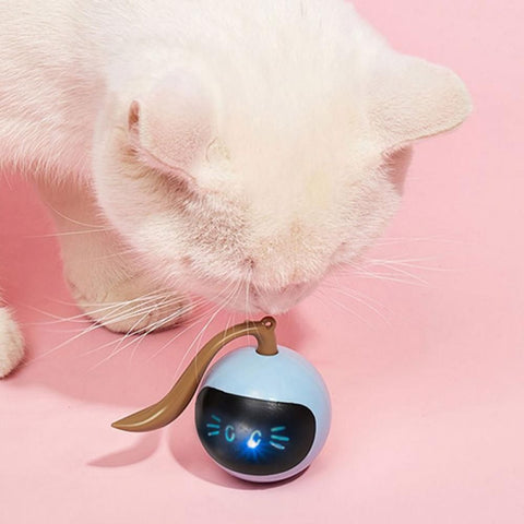 Interactive Cat Toy Ball: Auto Rolling, LED Light, Bell - Battery Operated