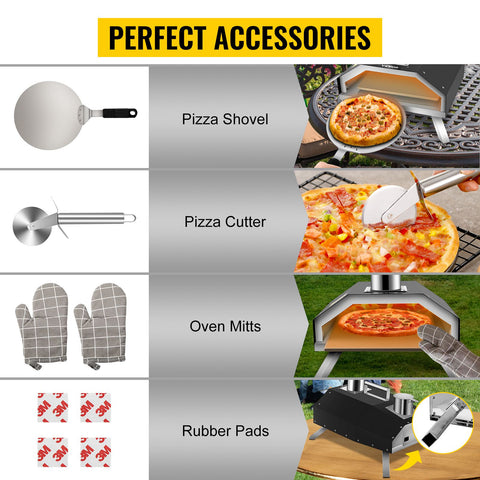 Pizza Oven - Portable Foldable Outdoor Pizza Oven, Stainless, 12" Pellet